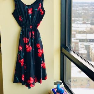 Vtg 70s Tie Shoulder Hawaiian 🌺 Print Dress